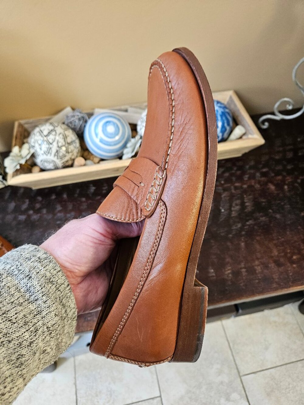Trask Men's Leather Loafers, Caramel, Sz 11.5 - Picture 13 of 16